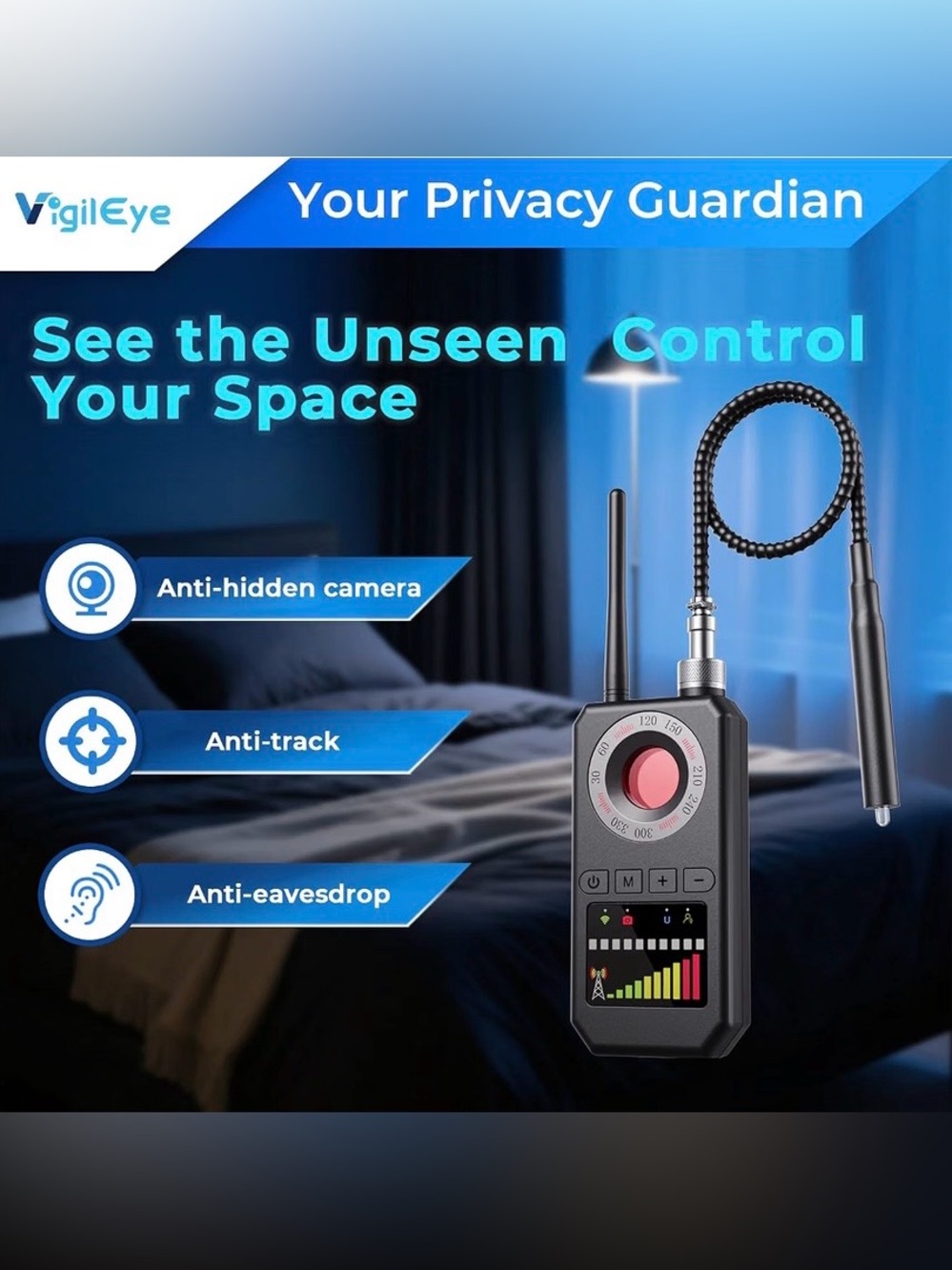 Hidden Camera Detectors,6-in-1 GPS Tracker Detector - Picture 2 of 6